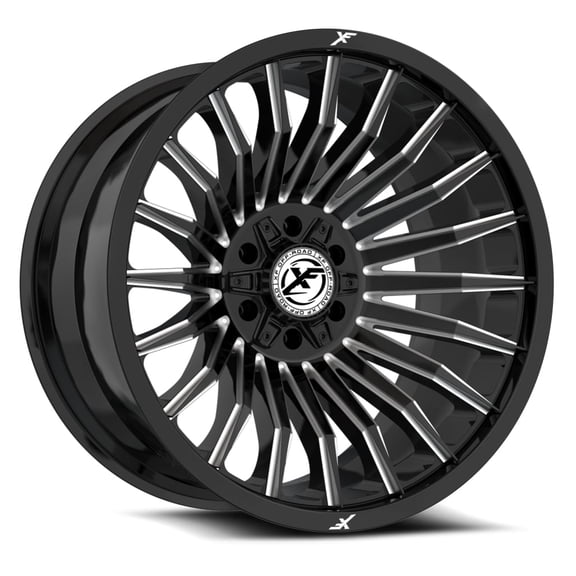 XF Off-Road XF-231 26x12 6x135 6x139.7 -44 Cb 106.4 Gloss Black & Milled