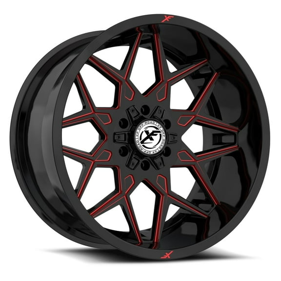 XF Off-Road XF-238 17x9 6x135 6x139.7 +12 Cb 106.4 Gloss Black & Red Milled