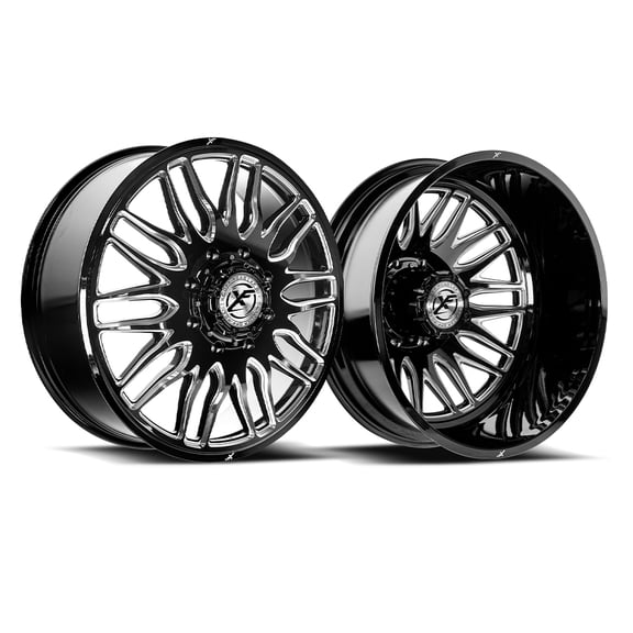 XF Off-Road XF-240 Dually Outer Stock/Leveled 26x8.25 8x210 -192 Cb 154.3 Gloss Black & Milled