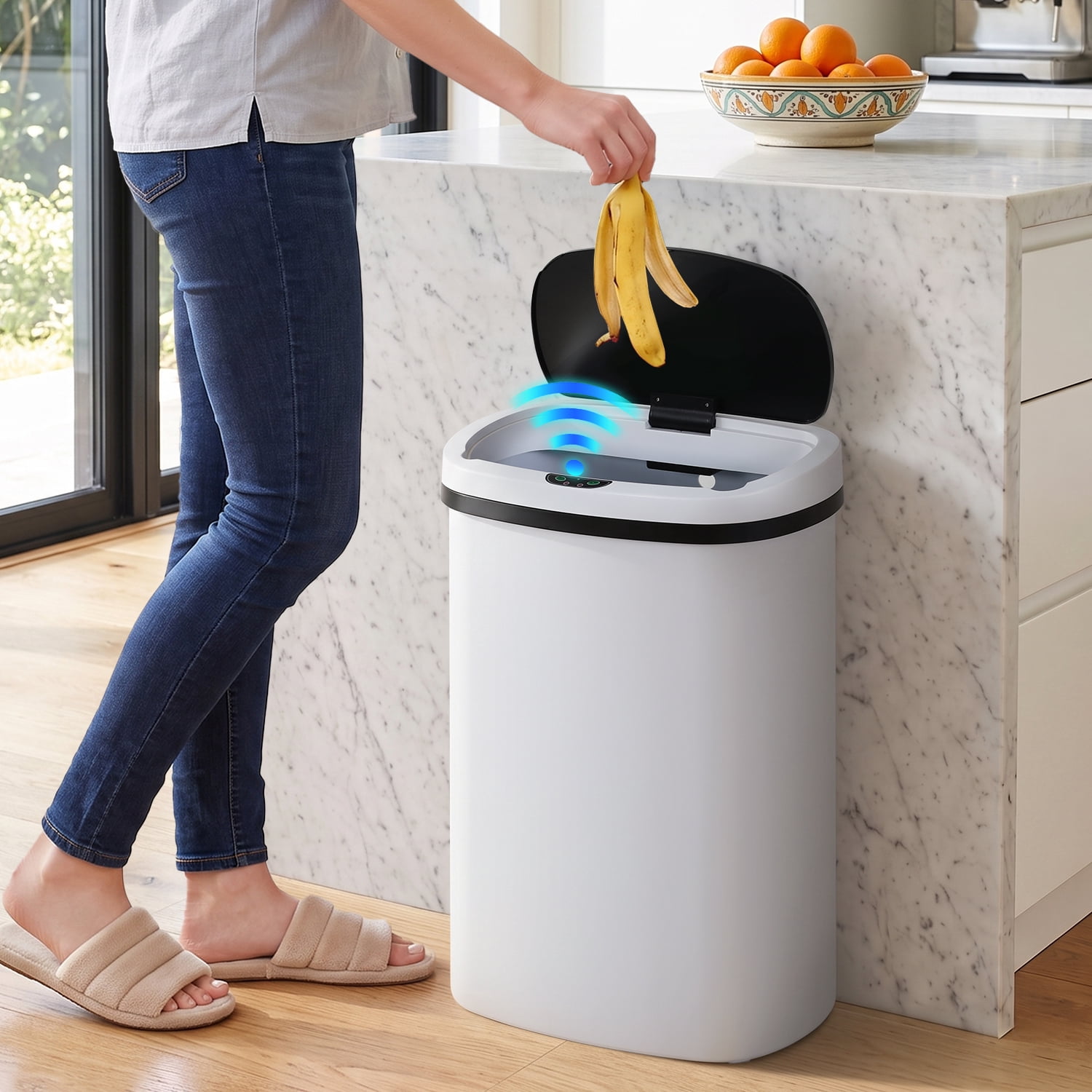 XF XINFENG 13 Gallon 49 L Dustbin Kitchen Trash Can with Lid Automatic ...