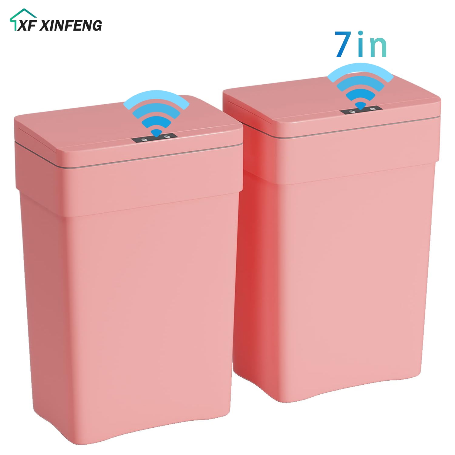 Pink 13 Gallon Touchless Plastic Trash Can with Motion Sensor