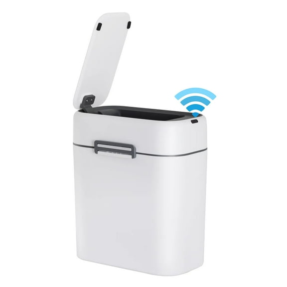XF XINFENG 2.2 Gallon Automatic Trash Can with Lid, Touchless Bathroom Small Mini Trash Can Touchless Garbage Can Smart Motion Sensor for Office Bedroom, Kitchen, White