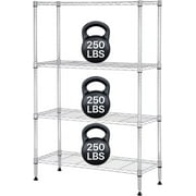 XF XINFENG 4 Tier Wire Shelving Unit, Adjustable Metal Shelves for Storage Heavy Duty Shelf Steel Organizer Layer Rack for Bathroom Closet Laundry Kitchen14 D×36" W×54" H,Chrome