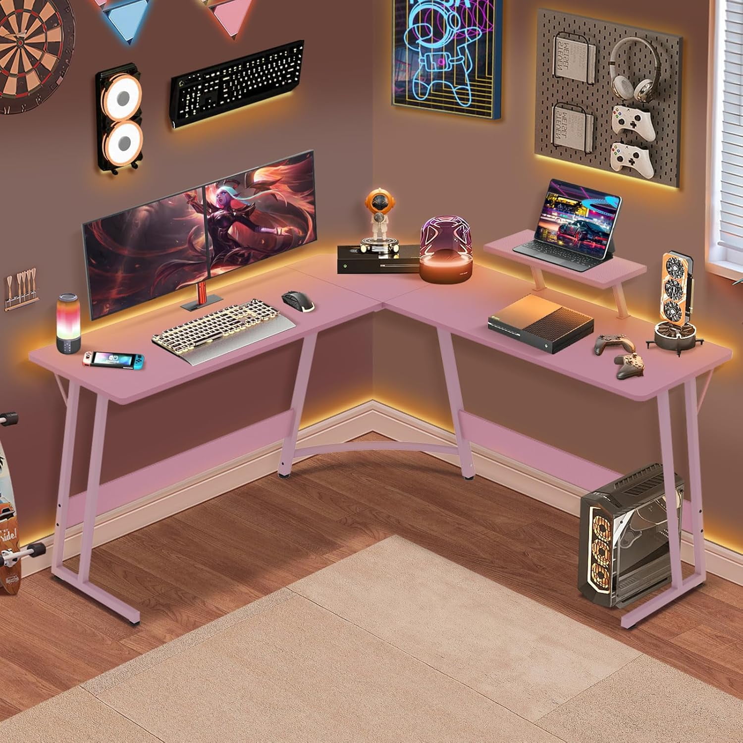 Pink Desks for Home and Office Furniture for Gaming and Work