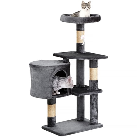 XF XINFENG Cat Tree 36 inch Tall Scratching Toy Activity Centre Cat Tower Cat Condo Multi-Level Furniture Scratching Posts for Indoor Cats, Light Gray