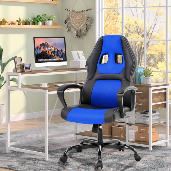 XF XINFENG Gaming Chair, Ergonomic Desk Chair with Adjustable Backrest&Height, Breathable Racing Style Computer Chair for Office, Study, and Gaming, Ideal for Gamer, Student, and Remote Worker(Blue)