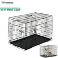 thumbnail image 1 of XF XINFENG Large Dog Crate Kennel for Medium Large Dogs 30 inches Metal Dog Cage Double-Door Folding Travel Indoor Outdoor Puppy Playpen with Divider, 1 of 9