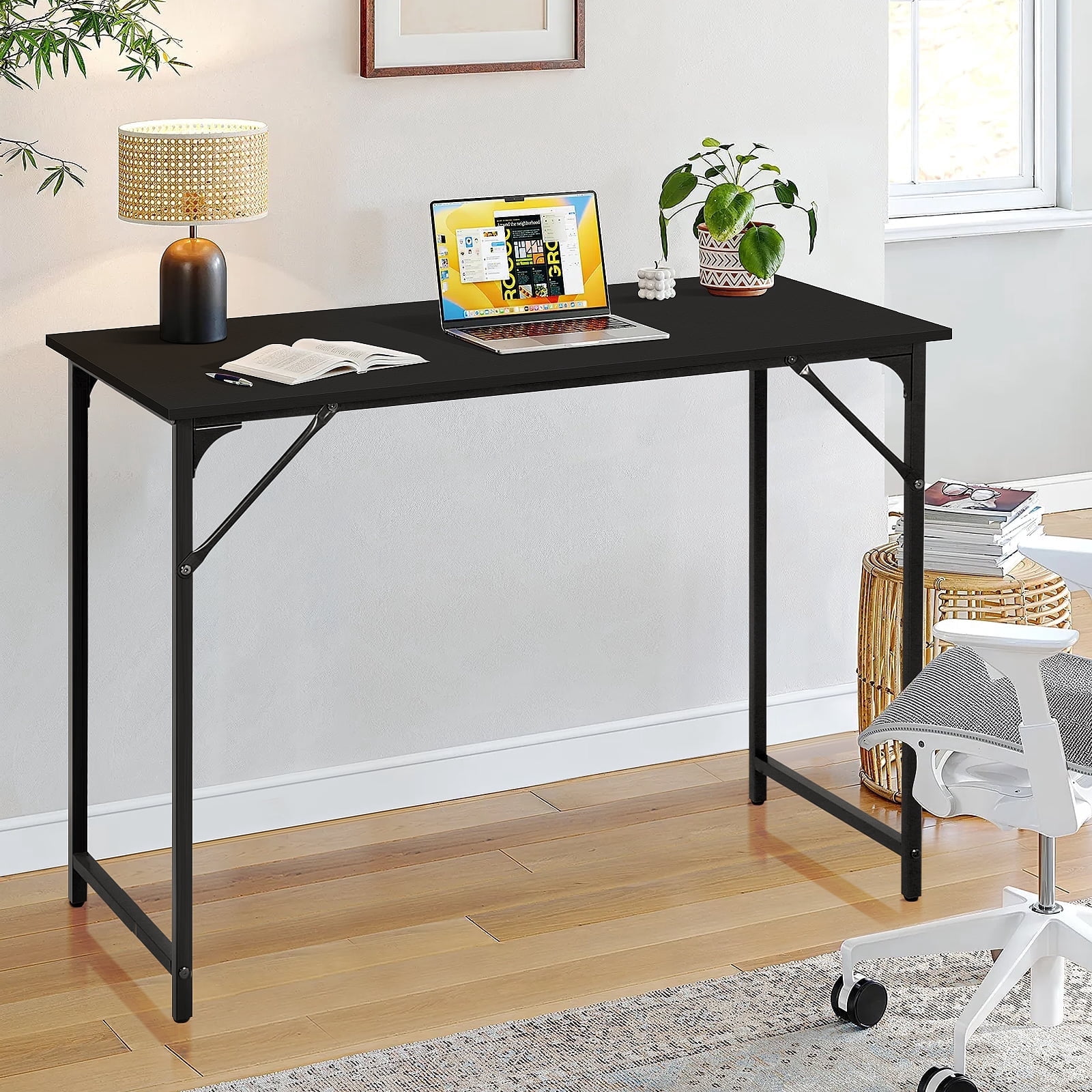 XF XINFENG Modern Office Computer Desk 39 inch Wooden Industrial Writing Desk Study & Work Table for Home Office, Black