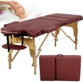 thumbnail image 1 of XF XINFENG Portable Massage Table 73 inch 2 Fold Lash Bed Height Adjustable Tattoo Salon Bed 350 lbs Capacity with Facial Cradle & Carry Case, Burgundy, 1 of 7