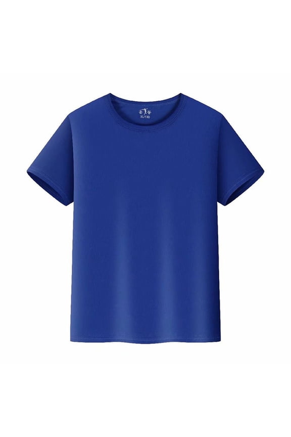 Athletic T-Shirts For Boys Girls Unisex Solid Color Short Sleeve Toddler Children Crew Neck Lightweight Dailywear