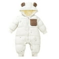thumbnail image 1 of XFHLMJFF Baby Hooded Jumpsuits Coveralls Baby Long Sleeve Padded Cotton Blend Autumn Winter Climbing Snow Wear Snowsuit Outerwear for 18-24 Months, 1 of 4