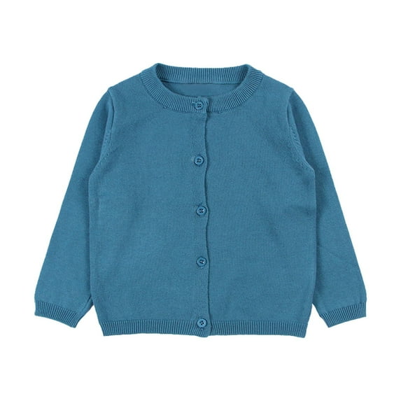 XFHLMJFF Baby Kids Cardigan Solid Color Long Sleeve Button Sweater Girls Boys Crew Neck Winter Fall Sweater for 3 Years