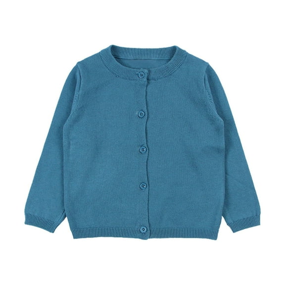 XFHLMJFF Baby Kids Cardigan Solid Color Long Sleeve Button Sweater Girls Boys Crew Neck Winter Fall Sweater for 3 Years