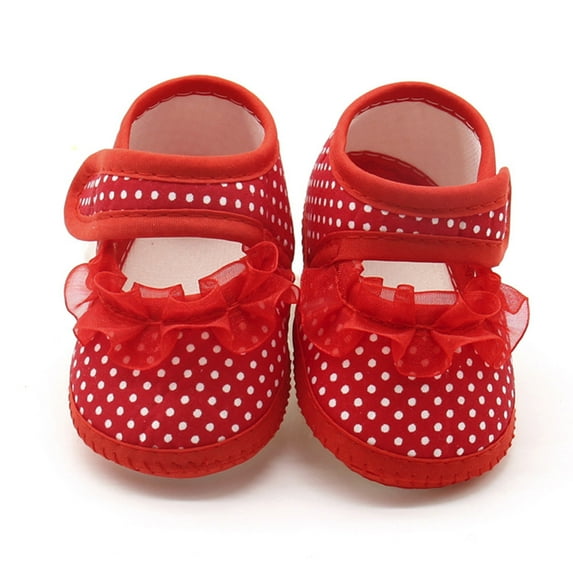 XFHLMJFF Baby Shoes Boys Girls Breathable Polka Dot Sneakers Lightweight Non Soft Sole Footwear for 9-12 Months