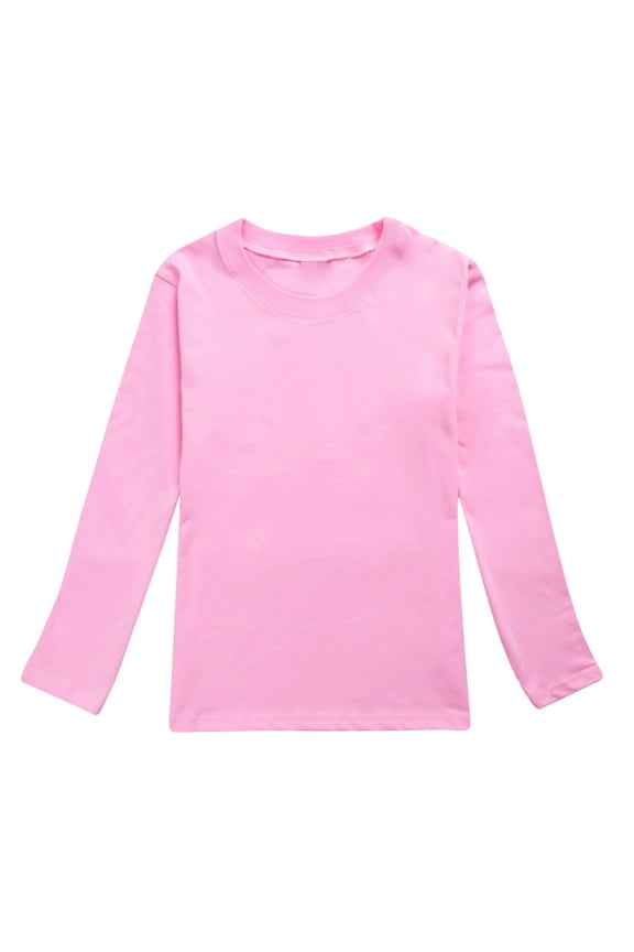 Back To School Shirt Boys Girls Cute Basic  Toddler Autumn Long Sleeve Solid Color Prints Casual Tees