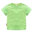 thumbnail image 1 of XFHLMJFF Boy's Basic T-Shirt Tops Relaxed Fit Girls Classic Fit Crewneck Cotton Short Sleeve Toddler Kids Handsome Tee, 1 of 9
