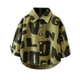 thumbnail image 1 of XFHLMJFF Boys Button Down Shirts Holiday Cool Letter Print Long Sleeve Summer Beach Shirt for Kids Holiday Cute Tee Tops Size 2-3 Years, 1 of 4