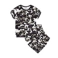 thumbnail image 1 of XFHLMJFF Boys Camouflage T-Shirts Shorts 2PC Suit Set Toddler Kids Baby Girls Short Sleeve Crewneck Outwear Stylish Outfits, 1 of 7