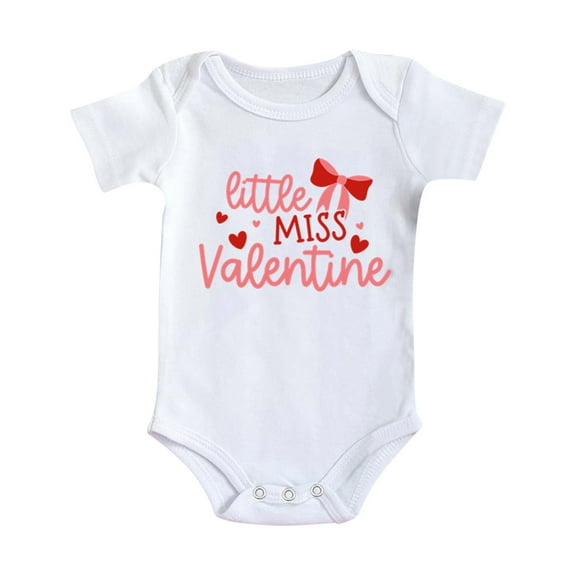 XFHLMJFF Boys Girls Baby Bodysuits Matching Outfit Funny Shower Onesie Short Sleeve Love Heart Letter Print Children Outfits
