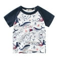 thumbnail image 1 of XFHLMJFF Boys Shirts Short Sleeve Baby Cartoon Dinosaur Print Crewneck Kids Toddler Basic Tees Casual Tops Size 4-5Y, 1 of 7