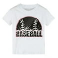 thumbnail image 1 of XFHLMJFF Boys Shirts Short Sleeve Girls Baseball Cartoon Print for Girls Solid Color Basic Tees Casual Tops Size 6-8Y, 1 of 3