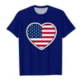 thumbnail image 1 of XFHLMJFF Boys Shirts Short Sleeve Toddler Girls 4Th Of July Independence Day Usa Flag Prints Basic Tees Casual Tops Size 6-7Y, 1 of 4