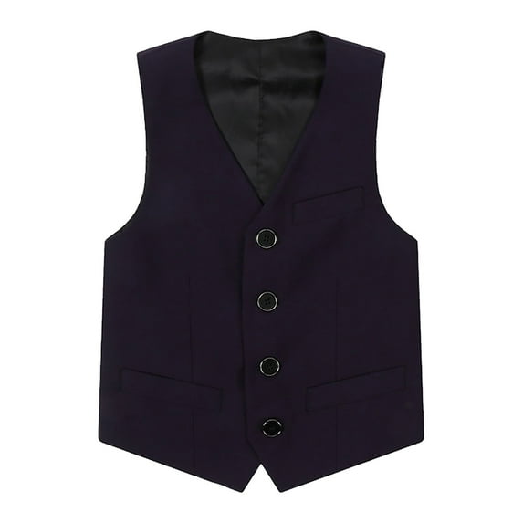XFHLMJFF Boys Vest Sleeveless Button Solid Color Formal Suit Performance Stage Show Suit Holiday Cute Tee Tops Size 11-12 Years