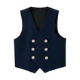 thumbnail image 1 of XFHLMJFF Boys Vest Sleeveless Button Solid Color Formal Suit Performance Stage Show Suit Trendy Blouse Tops 15-16 Years, 1 of 3