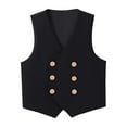 thumbnail image 1 of XFHLMJFF Boys Vest Sleeveless Button Solid Color Formal Suit Performance Stage Show Suit Trendy Blouse Tops Size 2-3 Years, 1 of 3