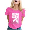 thumbnail image 1 of XFHLMJFF Breast Cancer Awareness T Shirt For Women 2024 Printed Short Sleeve O Neck Trendy Tee, 1 of 4