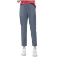 thumbnail image 1 of XFHLMJFF Capri Pants For Women Casual 2024 Summer Drawstring Elastic High Waist Cotton Wide Leg Long Slacks Summer, 1 of 6
