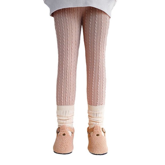 XFHLMJFF Children Thick Leggings Warm Winter Solid Color Boot Pants Fashion Girls Trousers Size 4-5 Years