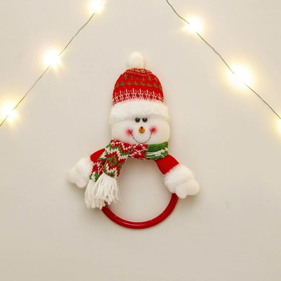 XFHLMJFF Christmas Decorations Snowman Rack Holder Hanging Towel Ring Storage Home Party Festival Decoration