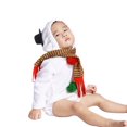 thumbnail image 1 of XFHLMJFF Christmas Snowman Romper for Bodysuits Baby Onesie Boys Girls Long Sleeve Zipper Hooded Coveralls Pajama Xmas With Striped Scarf 2Pcs Size 0-6 Months, 1 of 9