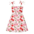 thumbnail image 1 of XFHLMJFF Girl's Dress Summer Loose Casual Flowy Toddler Sleeveless Fruit Print Dance Party Elegant Sundress, 1 of 3