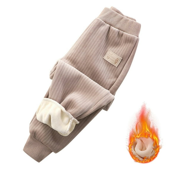 XFHLMJFF Girls Boys Pants Corduroy Cotton Padded Pants Lined Thick Pants Athletic Solid Color Pajama Jogger Snow Pants 4-5 Years