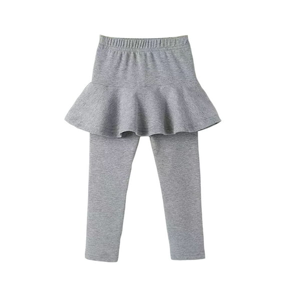 XFHLMJFF Girls Boys Pants Kids Unisex Summer Casual Toddler Leggings Skort Solid Color Ruffle Leisure Trousers