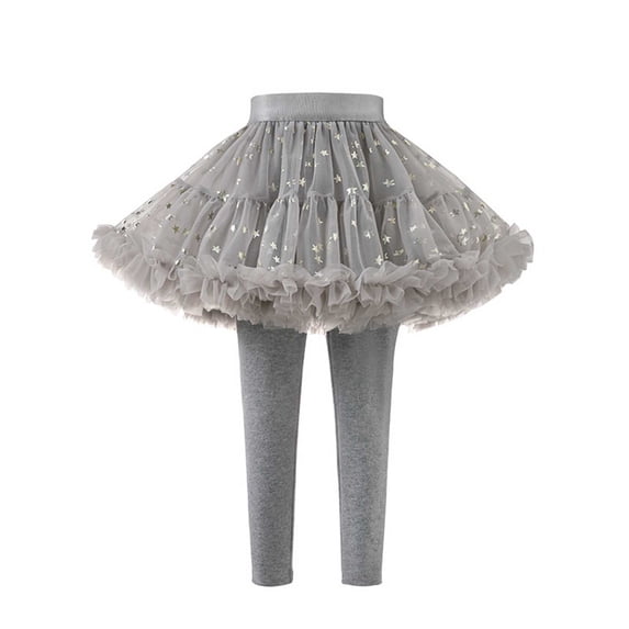 XFHLMJFF Girls Cake Culottes Leggings With Ruffle Tutu Skirt Pants Footless Warm Winter Star Printed Leggings Stretchy Pantskirt 18-24 Months