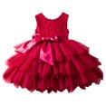 thumbnail image 1 of XFHLMJFF Girls Cute Dress Christmas Toddler Children Sleeveless Bowknot Embroidery Casual Dresses 1-6 Years, 1 of 8