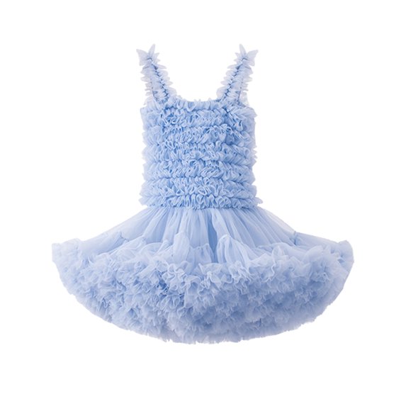 XFHLMJFF Girls Dress Baby Mesh Tulle Tutu Toddler Sleeveless Baby Rainbow Princess Party Frocks Leisure Sundress