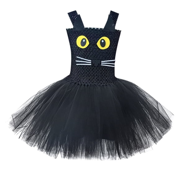 XFHLMJFF Girls Dress Children Kids Toddler Baby Sleeveless O-Neck Performance Spaghetti Strap Carnival Tulle Princess Pageant Frocks Leisure Sundress