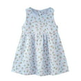 thumbnail image 1 of XFHLMJFF Girls Dress Children Sleeveless O-Neck Summer Floral Princess Beach 2024 New Cotton Silk Sun Out Wear Frocks Comfortable Dailywear, 1 of 3