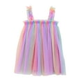 thumbnail image 1 of XFHLMJFF Girls Dress Toddler Baby Kids Rainbow Tie Dye Gradient Summer Sleeveless Spaghetti Strap Tutu Casual Layered Tulle Princess Birthday Party Beach Pleasant Sundress, 1 of 3