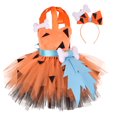 thumbnail image 1 of XFHLMJFF Girls Dress Toddler Sleeveless Kids Caveman Dog Bones Tulle Princess Outfits Trendy Sundress, 1 of 6
