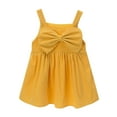 thumbnail image 1 of XFHLMJFF Girls Dresses Kids Summer Toddler Baby Sleeveless Bowknot Corduroy Suspender Skirt Patry Birthday Sundress Size 2Y-3Y, 1 of 3