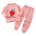 thumbnail image 1 of XFHLMJFF Girls Outfits Underwear Graphic Printed Fall Pajamas Homewear Long Sleeve Tops Pants 2Pcs Set Size 3-4 Years, 1 of 3