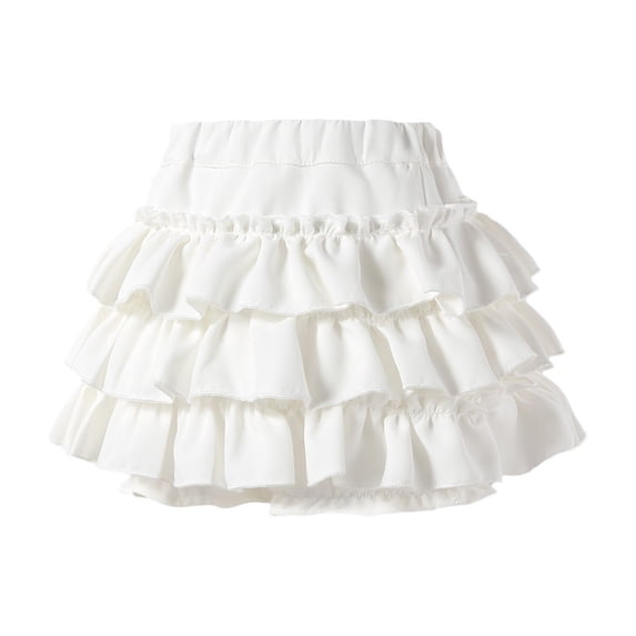 XFHLMJFF Girls' Pleated Skort Skirt High Waisted Ruffle Shorts Athletic Skirts 12-18M
