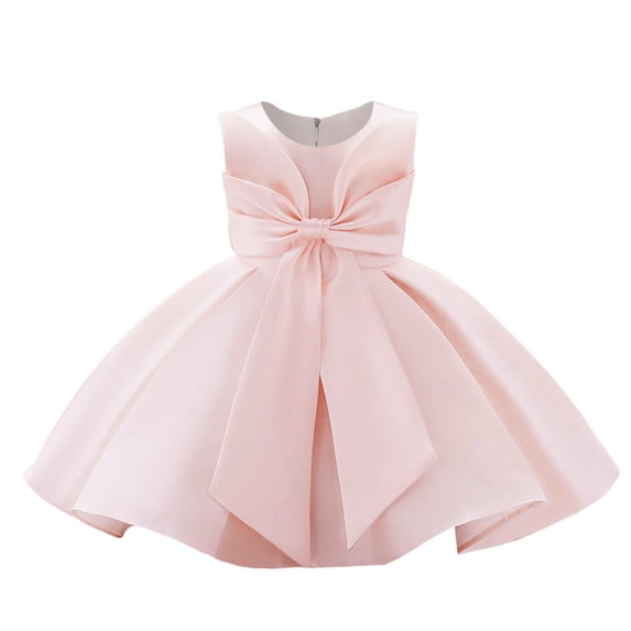 XFHLMJFF Girls Summer Dress Sleeveless Bow Mesh Performance Piano Performance Kids Flowy Casual Beach Dress Size 2Y-3Y