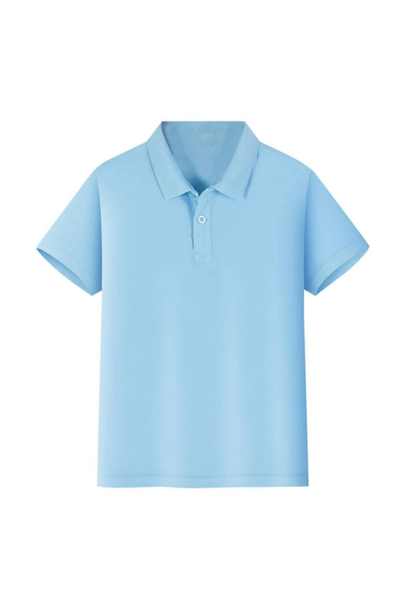 Kids Boys Girls Short Sleeve Shirt Button Closure Comfortable & Soft Pique Fabric Stylish Child Dailywear