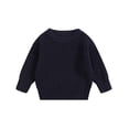 thumbnail image 1 of XFHLMJFF Kids Knitted Sweater Casual Round Neck Solid Color Long Sleeve Pullover Baby Boys Girls Warm Soft Winter Fall Tops Size 5-6 Years, 1 of 4
